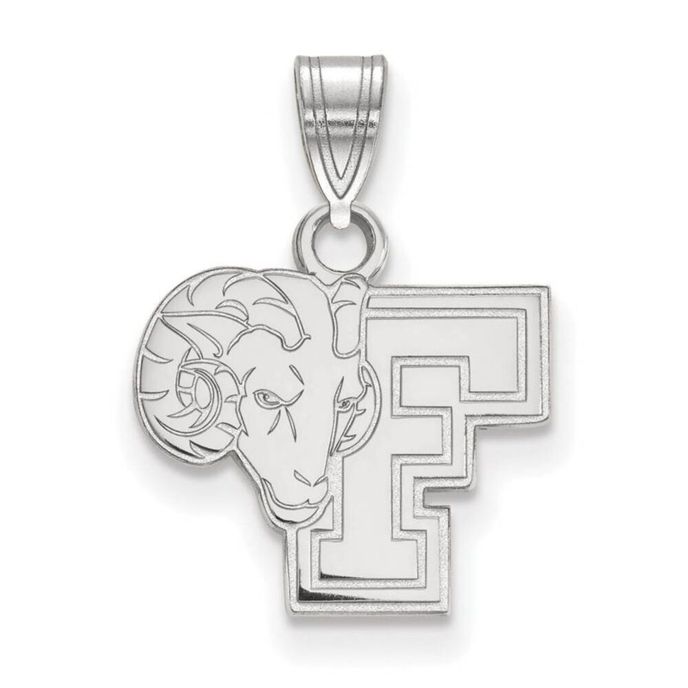 14k White Gold Fordham U Small Logo Pendant